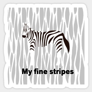 fine stripes,zebra,GRAY Sticker